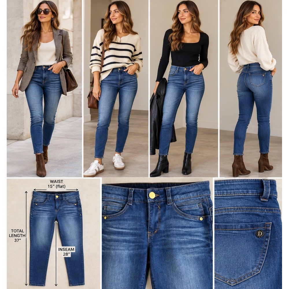 Democracy Ab Solution Jeans Women 6 Skinny Jegging Stretch Denim Mid Rise 28"